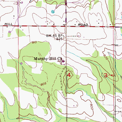 Topographic Map of Murphy Hill Cemetery, AL