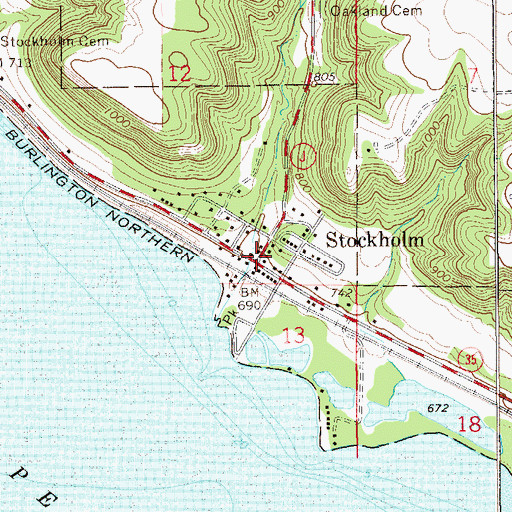 Topographic Map of Stockholm, WI