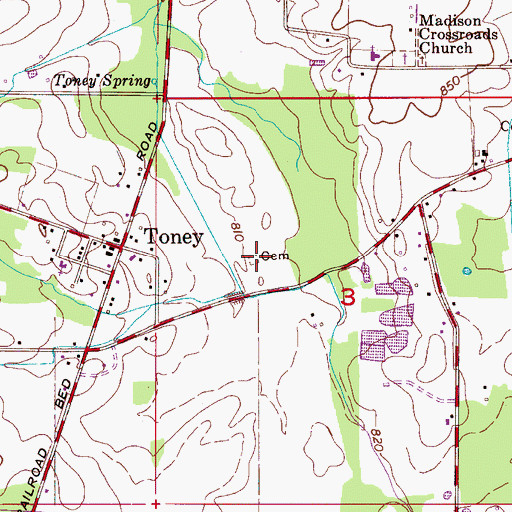 Topographic Map of Newby Cemetery, AL