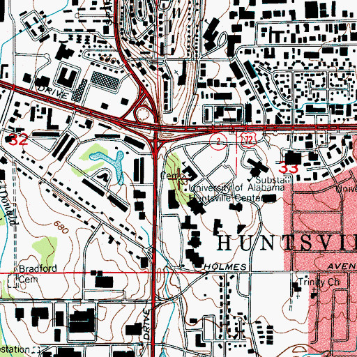 Topographic Map of Perkins Cemetery, AL