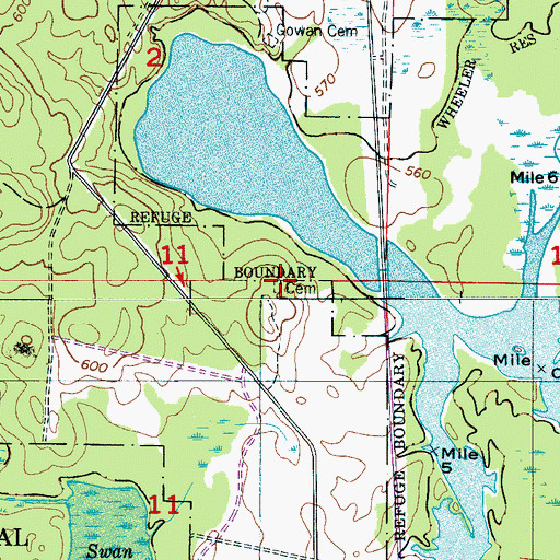 Topographic Map of Powhatan-Toney Cemetery, AL