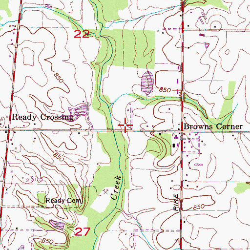 Topographic Map of Walls Cemetery, AL