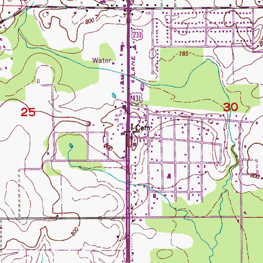 Topographic Map of Welbourn-King Cemetery, AL