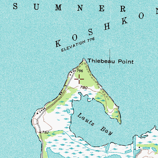 Topographic Map of Thiebeau Point, WI