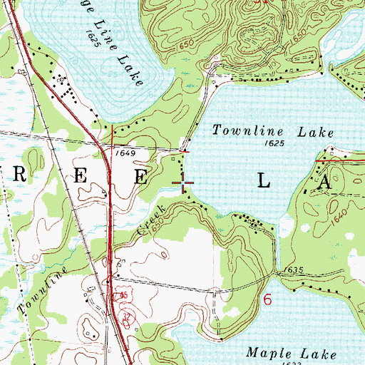 Topographic Map of Townline Creek, WI