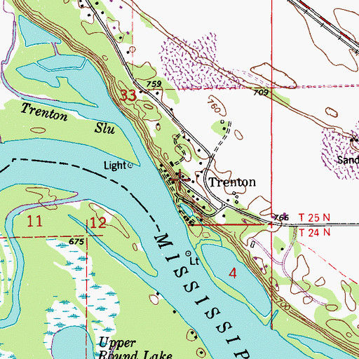 Topographic Map of Trenton, WI