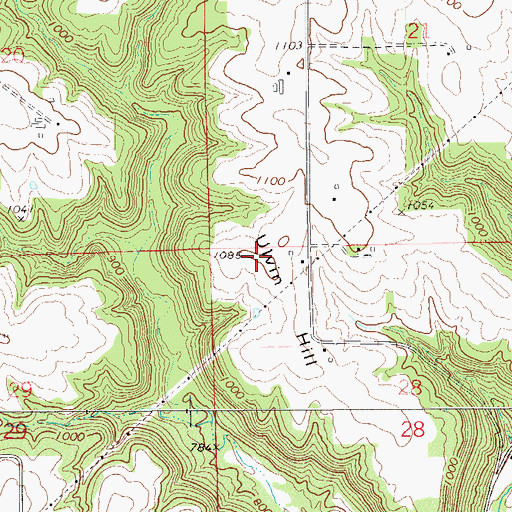Topographic Map of Ulvin Hill, WI