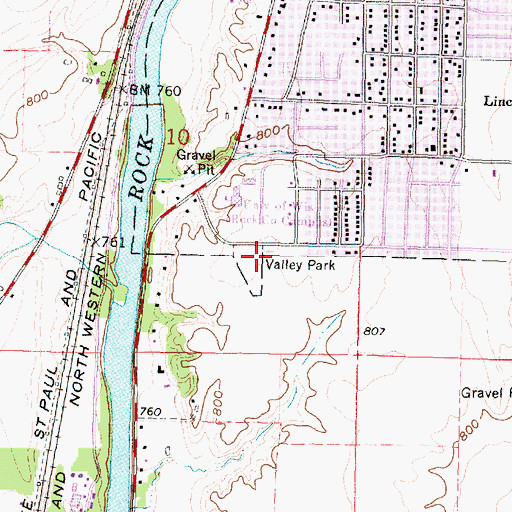 Topographic Map of Valley Park, WI
