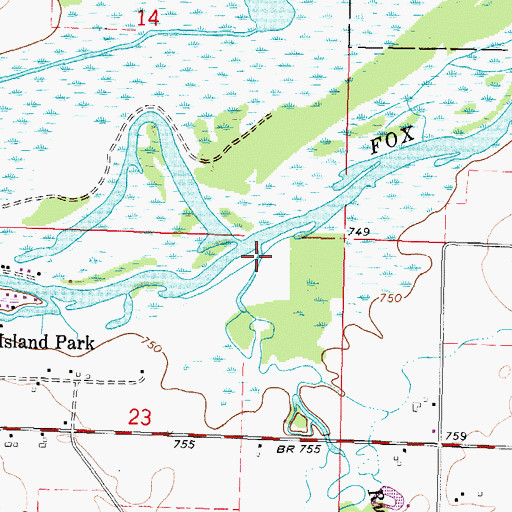Topographic Map of Waukau Creek, WI