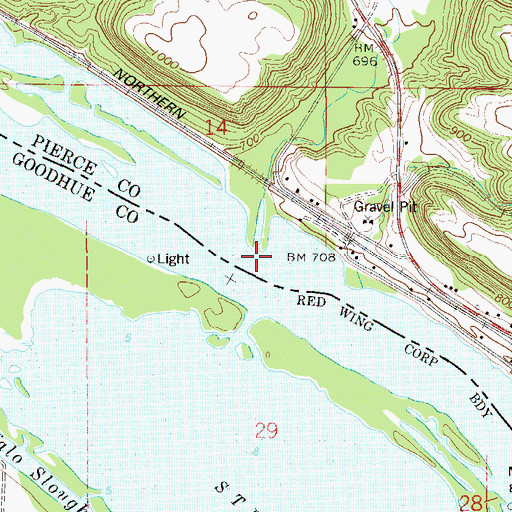Topographic Map of Wind River, WI