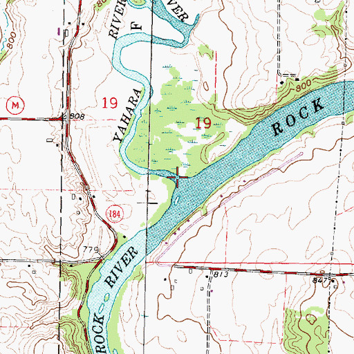 Topographic Map of Yahara River, WI