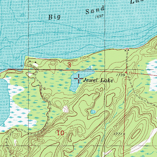 Topographic Map of Jewel Lake, WI