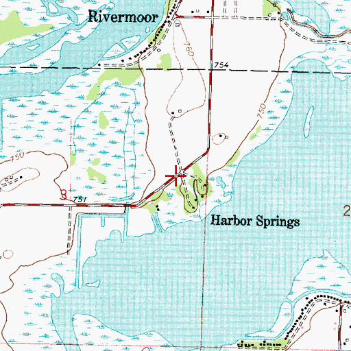 Topographic Map of Harbor Springs, WI