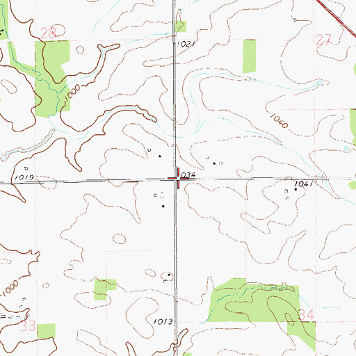 Topographic Map of Clayfield School (historical), WI