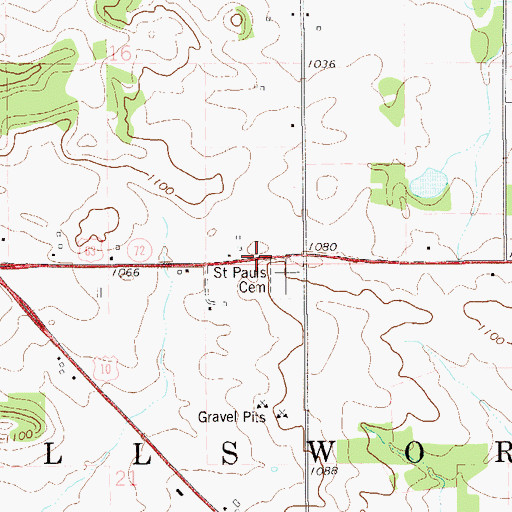 Topographic Map of Cudd School (historical), WI