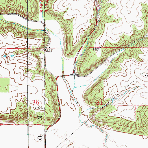 Topographic Map of Oakvale School (historical), WI
