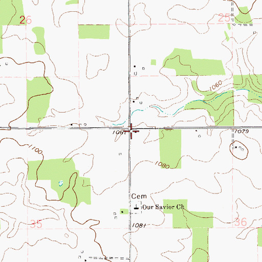 Topographic Map of South Rush River School (historical), WI
