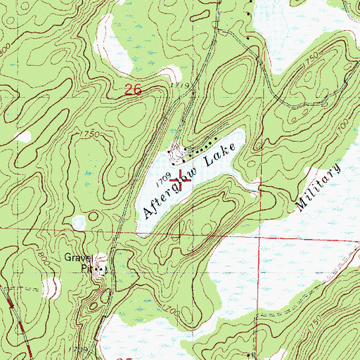 Topographic Map of Afterglow Lake, WI