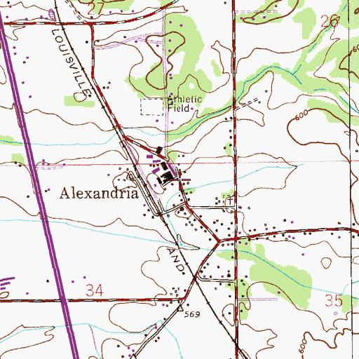Topographic Map of Alexandria, AL