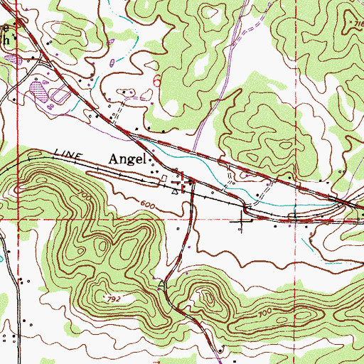Topographic Map of Angel, AL