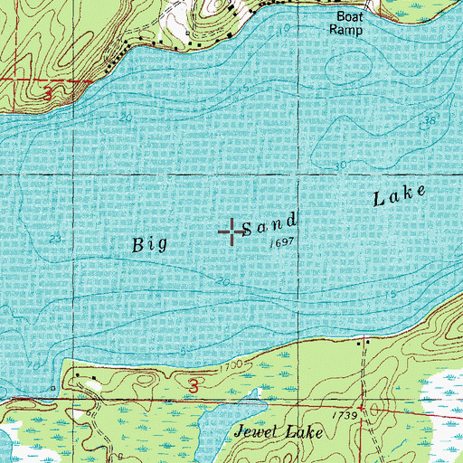 Topographic Map of Big Sand Lake, WI