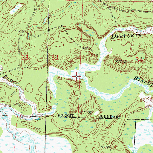 Topographic Map of Blackjack Creek, WI