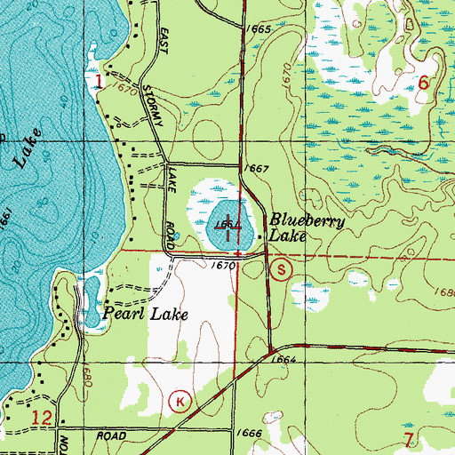 Topographic Map of Blueberry Lake, WI