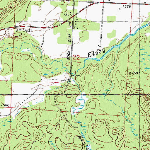 Topographic Map of Brule Creek, WI