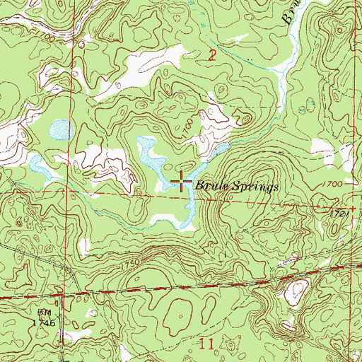 Topographic Map of Brule Springs, WI