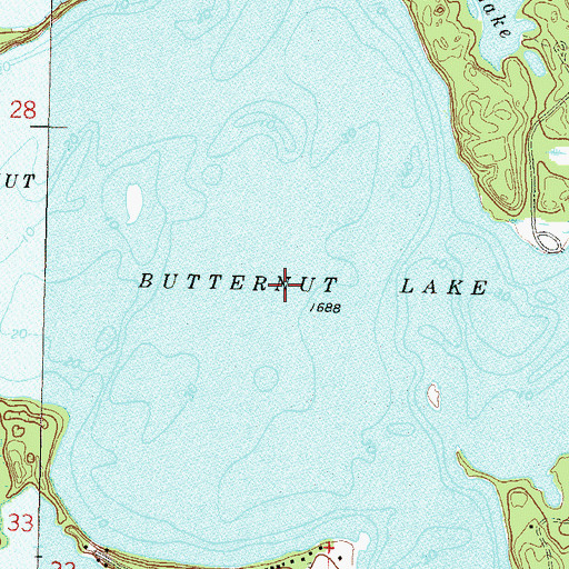 Topographic Map of Butternut Lake, WI