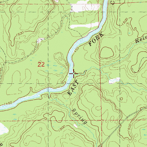 Topographic Map of Camp Fifteen Creek, WI
