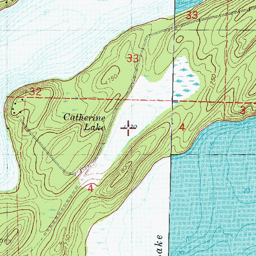 Topographic Map of Catherine Lake, WI