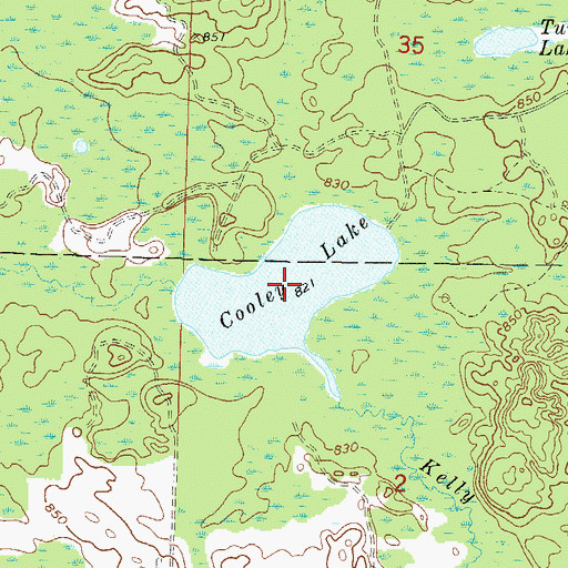 Topographic Map of Cooley Lake, WI