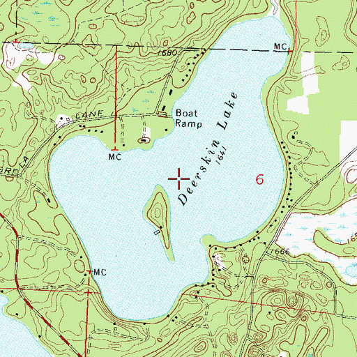 Topographic Map of Deerskin Lake, WI