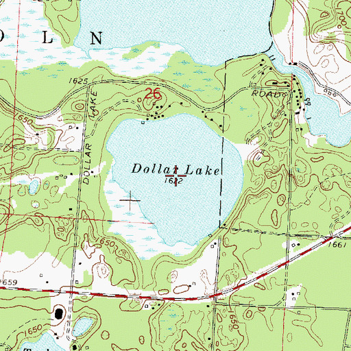 Topographic Map of Dollar Lake, WI