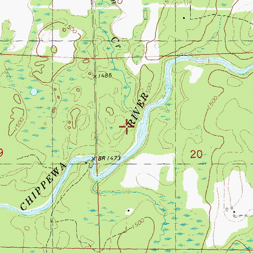 Topographic Map of Dryden Creek, WI