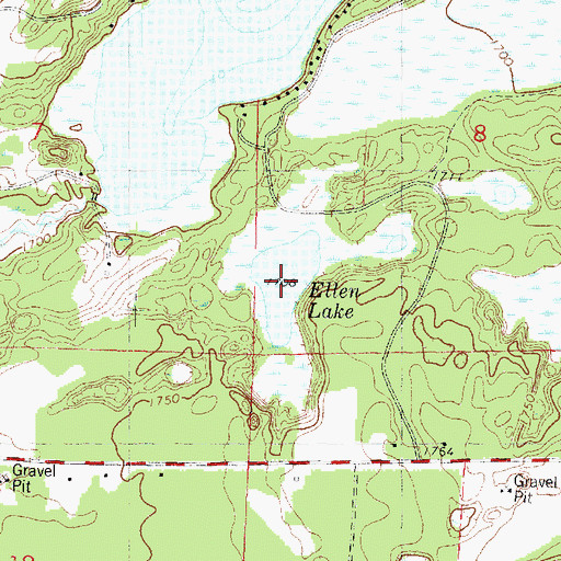 Topographic Map of Ellen Lake, WI