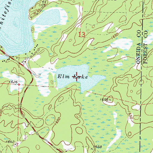 Topographic Map of Elm Lake, WI