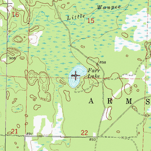 Topographic Map of Farr Lake, WI