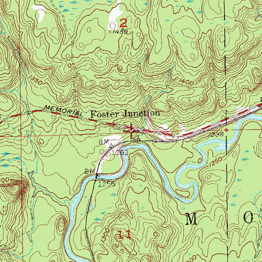 Topographic Map of Foster Junction, WI
