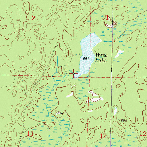 Topographic Map of Founder Creek, WI