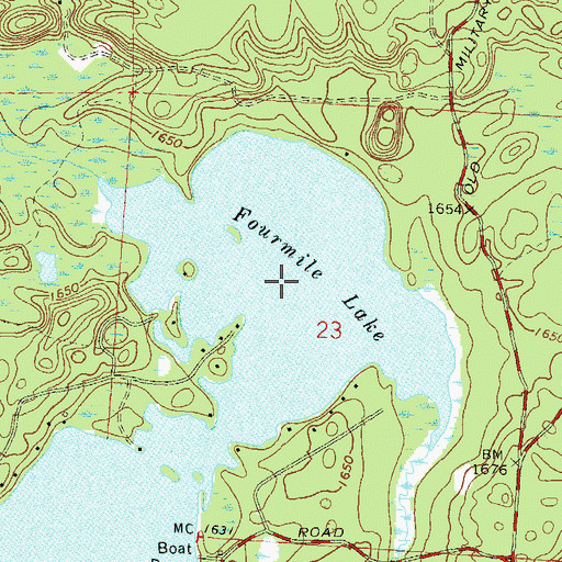 Topographic Map of Fourmile Lake, WI
