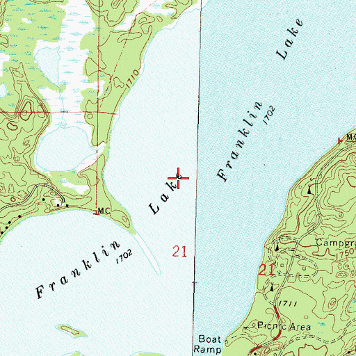 Topographic Map of Franklin Lake, WI