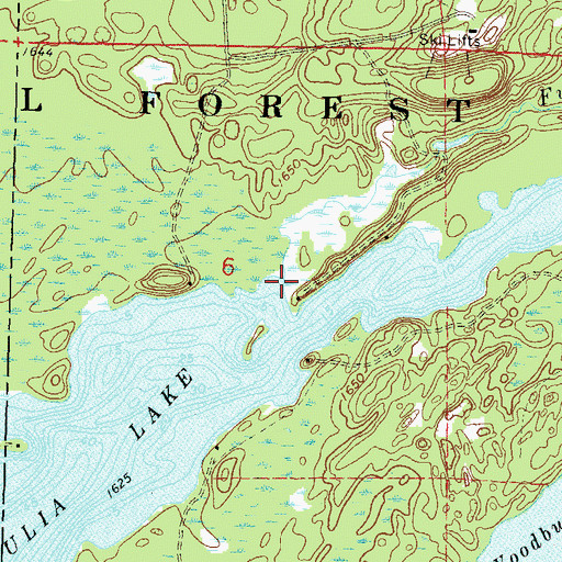 Topographic Map of Furbush Creek, WI