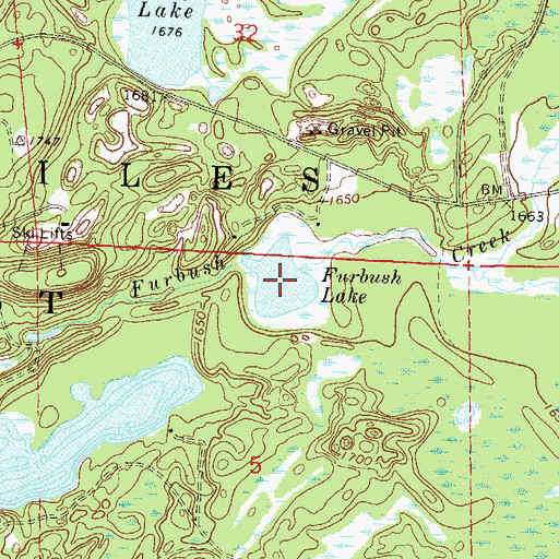 Topographic Map of Furbush Lake, WI