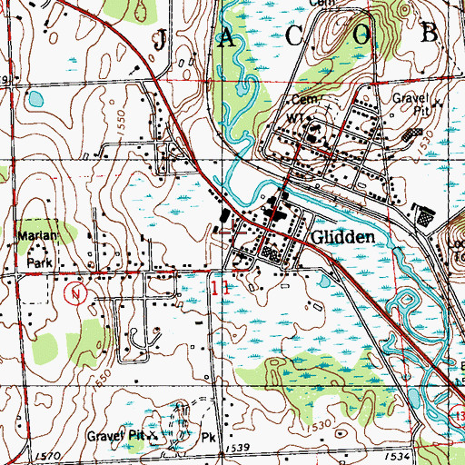 Topographic Map of Glidden, WI