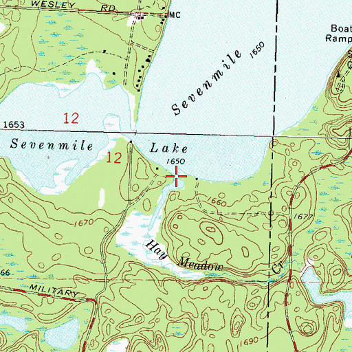 Topographic Map of Hay Meadow Creek, WI