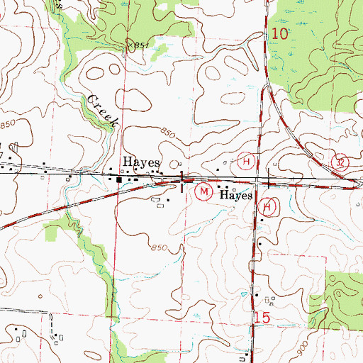 Topographic Map of Hayes, WI