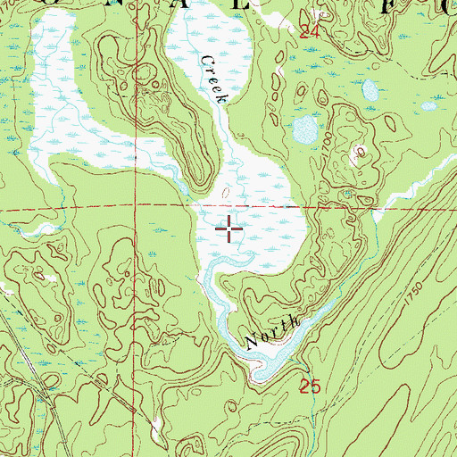 Topographic Map of Howell Creek, WI