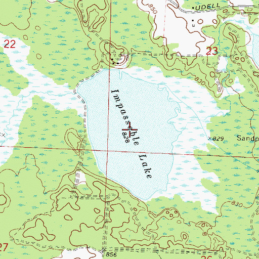 Topographic Map of Impassable Lake, WI